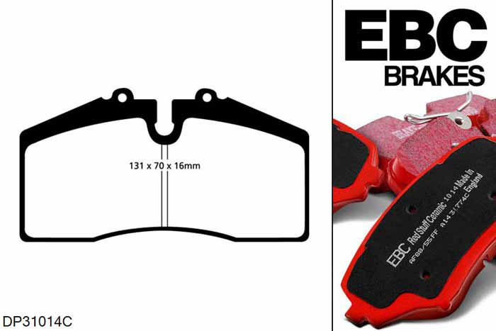 DP31014C, Audi S/RS RS2, 2.2 Turbo 311 PK 1993-1996, EBC Redstuff remblokken set vooras, Voor modellen met Brembo remklauwen aan de vooras, Voor modellen met een remschijf diameter 304mm