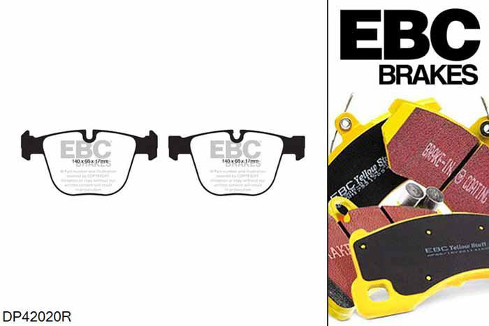 DP42020R, BMW 5 Series (F07) GT, 530 d (3.0 TD) 5 Series (F07) GT, EBC Yellowstuff remblokken set achteras Voor modellen met ATE remklauwen aan de achteras, Voor modellen met remschijf diameter van 345mm aan de achteras