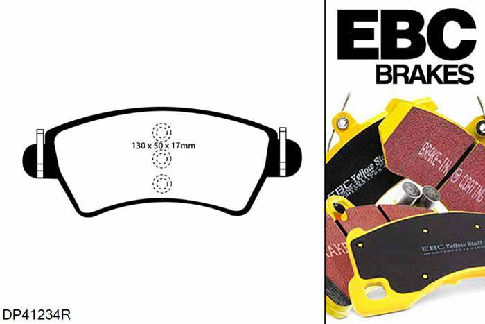 DP41234R, Citroen Xsara Estate, 1.8 16v 1998-2000, EBC Yellowstuff remblokken set vooras, Voor modellen met Bosch remklauwen aan de vooras, Voor modellen met een remschijf diameter 266mm