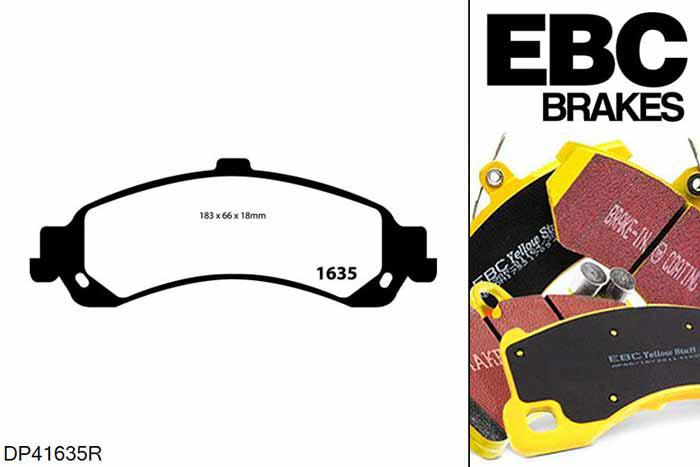 DP41635R, Chevrolet Tahoe 2WD Tahoe 2WD, EBC Yellowstuff remblokken set achteras, Voor modellen met remschijf diameter van 330mm aan de achteras