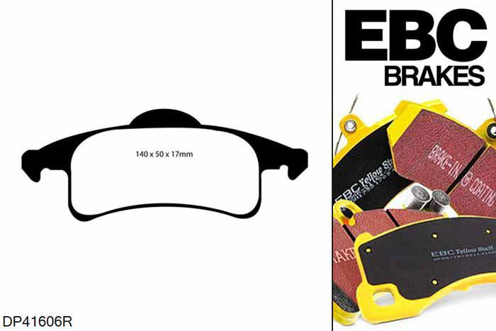 DP41606R, Jeep Grand Cherokee, 2.7 TD Grand Cherokee, EBC Yellowstuff remblokken set achteras Voor modellen met ATE remklauwen aan de achteras, Voor modellen met remschijf diameter van 305mm aan de achteras