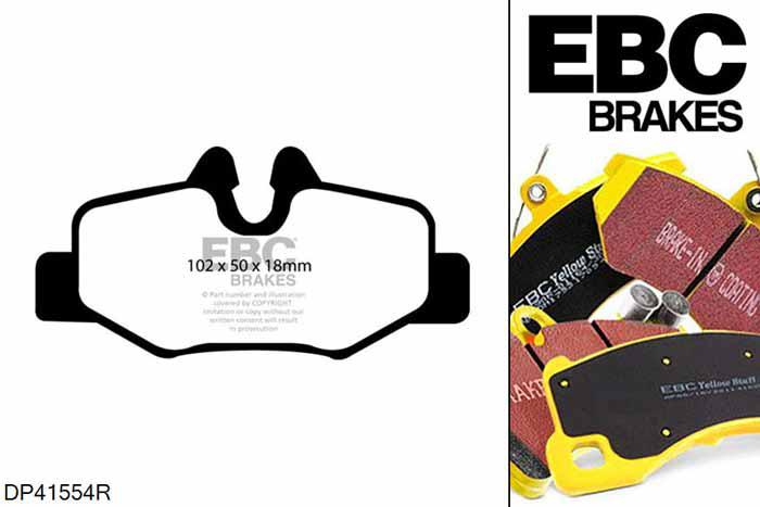 DP41554R, Mercedes Vito, 3.7 Vito, EBC Yellowstuff remblokken set achteras Voor modellen met Bosch remklauwen aan de achteras, Voor modellen met remschijf diameter van 296mm aan de achteras