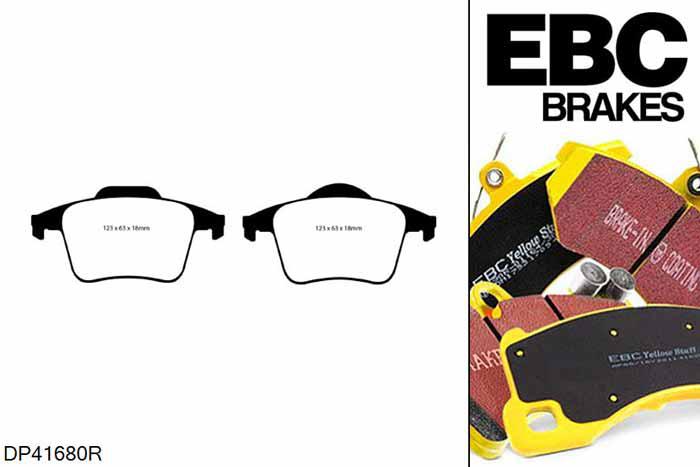 DP41680R, Volvo XC90, 3.2 243 PK XC90, EBC Yellowstuff remblokken set achteras Voor modellen met ATE remklauwen aan de achteras, Voor modellen met remschijf diameter van 308mm aan de achteras