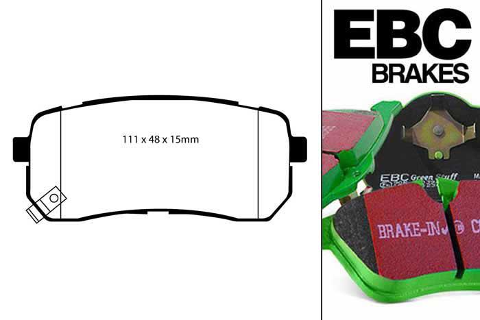 DP61814, Hyundai iX55, 3.8 2008-2009, EBC Greenstuff remblokken set achteras, Voor modellen met remschijf diameter van 324mm aan de achteras