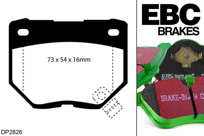 DP2826, Nissan 300ZX, 3.0 (GZ32) (Not UK) 1989-1994, EBC Greenstuff remblokken set achteras, Voor modellen met remschijf diameter van 295mm aan de achteras