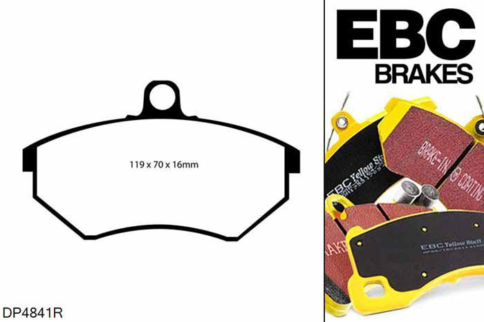 DP4841R, Seat Cordoba, 1.8 16v 1995-1997, EBC Yellowstuff remblokken set vooras, Voor modellen met Girling/TRW remklauwen aan de vooras, Voor modellen met een remschijf diameter 256mm