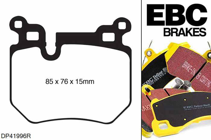DP41996R, BMW 1 Series (E82) Coupe, 135 i (3.0 Turbo) 1 Series (E82) Coupe, EBC Yellowstuff remblokken set achteras, Voor modellen met remschijf diameter van 324mm aan de achteras
