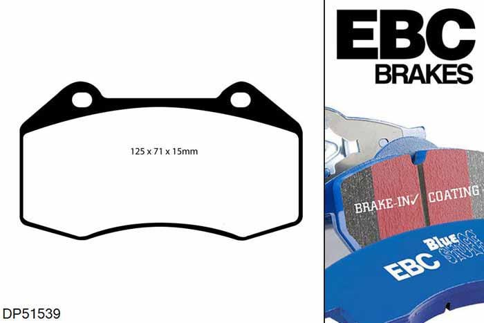 DP51539NDX, Chevrolet HHR, 2.0 Supercharged 2008-2011, EBC Bluestuff remblokken set vooras, Voor modellen met Brembo remklauwen aan de vooras, Voor modellen met een remschijf diameter 316mm