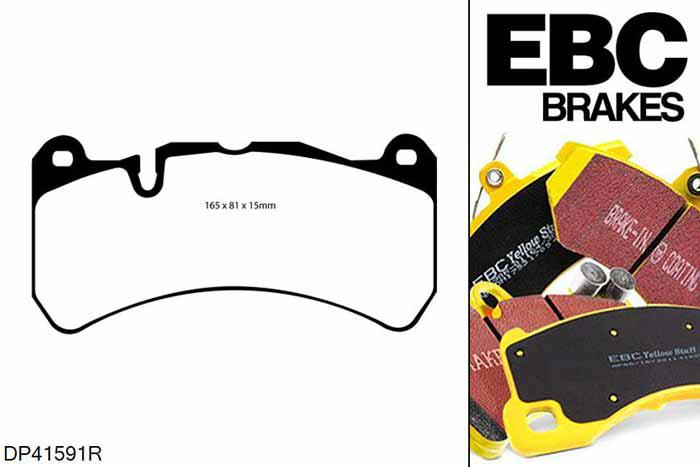DP41591R, Mercedes SLK (R171), SLK55 AMG Black (5.4) 400 PK 2006-2008, EBC Yellowstuff remblokken set vooras, Voor modellen met Brembo remklauwen aan de vooras