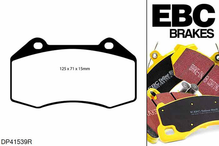 DP41539R, Chevrolet HHR, 2.0 Supercharged 2008-2011, EBC Yellowstuff remblokken set vooras, Voor modellen met Brembo remklauwen aan de vooras, Voor modellen met een remschijf diameter 316mm