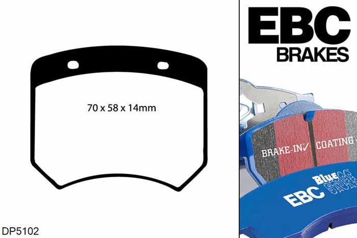 DP5102NDX, Opel Omega (Lotus), 3.6 Twin Turbo 377 PK 1990-1994, EBC Bluestuff remblokken set achteras, Voor modellen met AP remklauwen aan de achteras, Voor modellen met remschijf diameter van 300mm aan de achteras