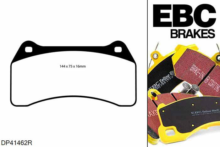 DP41462R, Jaguar S-Type, 4.2 R Supercharged 390 PK 2002-2006, EBC Yellowstuff remblokken set vooras, Voor modellen met Brembo remklauwen aan de vooras, Voor modellen met een remschijf diameter 365mm