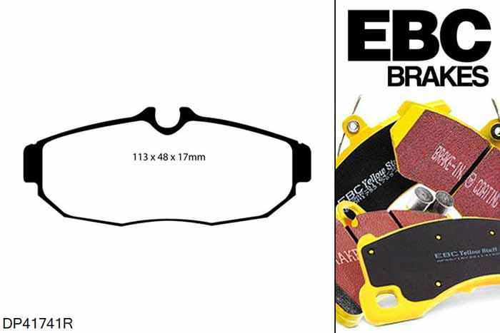 DP41741R, Ford Mustang (5th Generation), 4.6 GT Mustang (5th Generation), EBC Yellowstuff remblokken set achteras, Voor modellen met remschijf diameter van 300mm aan de achteras