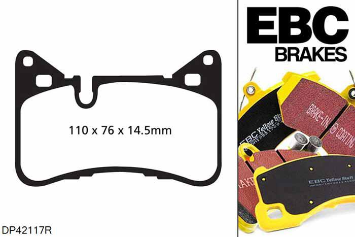 DP42117R, Mercedes C-Class (W204), C63 AMG (Black) C-Class (W204), EBC Yellowstuff remblokken set achteras, Voor modellen met remschijf diameter van 360mm aan de achteras