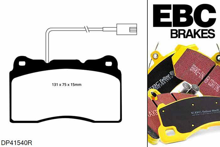 DP41540R, Alfa Romeo 156, 3.2 2003-2006, EBC Yellowstuff remblokken set vooras, Voor modellen met Brembo remklauwen aan de vooras, Voor modellen met een remschijf diameter 330mm