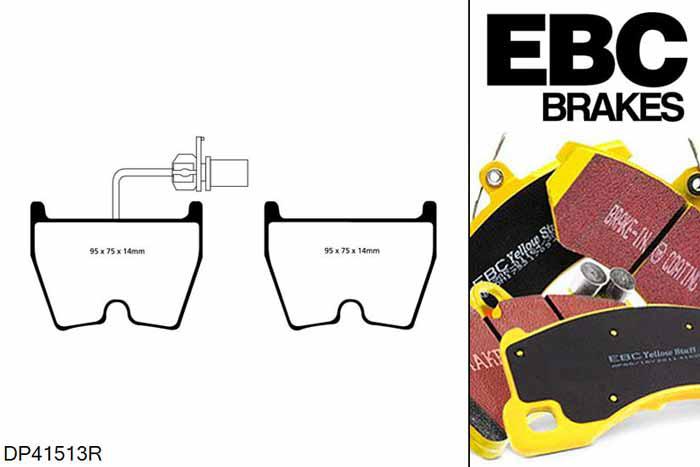 DP41513R, Audi R8, 4.2 420 PK 2007-2011, EBC Yellowstuff remblokken set vooras, Voor modellen met Brembo remklauwen aan de vooras, Voor modellen met een remschijf diameter 365mm