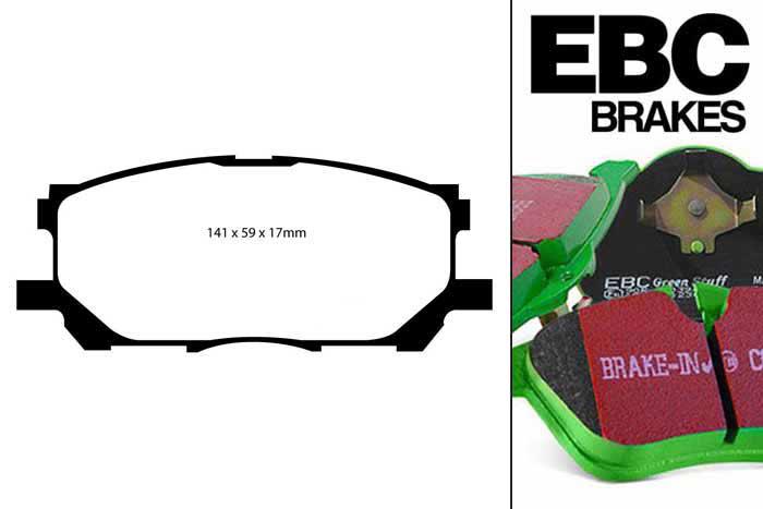 DP61681, Lexus RX300, 3.0 (MCU35) 2003-2007, EBC Greenstuff remblokken set vooras, Voor modellen met een remschijf diameter 319mm