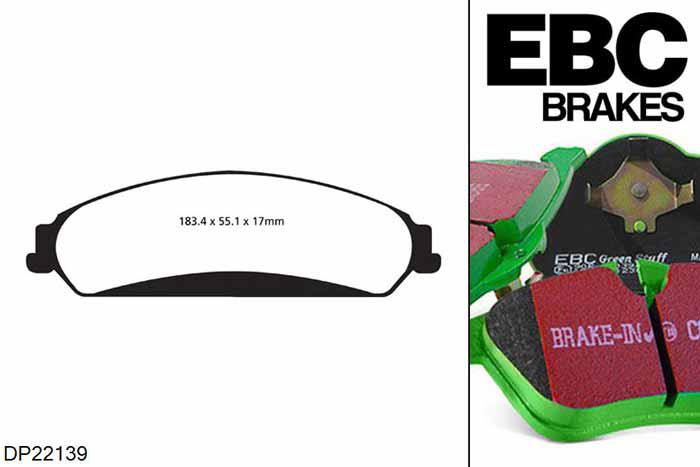 DP22139, Chrysler 300C, 3.6 2011-, EBC Greenstuff remblokken set vooras, Voor modellen met een remschijf diameter 345mm