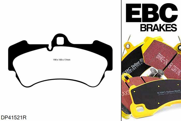 DP41521R, Porsche Cayenne, 3.0 TD 2008-2010, EBC Yellowstuff remblokken set vooras, Voor modellen met Brembo remklauwen aan de vooras, Voor modellen met een remschijf diameter 330mm