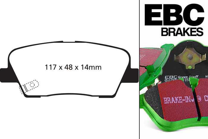 DP61806, Hyundai Grand Sante Fe, 2.2 TD 2013-, EBC Greenstuff remblokken set achteras, Voor modellen met remschijf diameter van 302mm aan de achteras