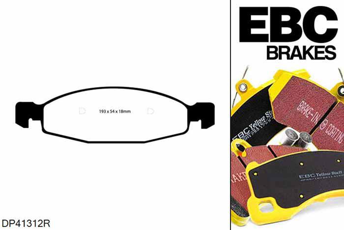 DP41312R, Jeep Grand Cherokee, 4.0 1999-2005, EBC Yellowstuff remblokken set vooras, Voor modellen met ATE remklauwen aan de vooras, Voor modellen met een remschijf diameter 305mm