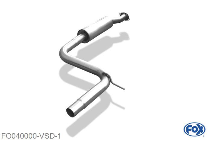FO040000-VSD, Ford Mondeo BNP I 2.5l 125kW, Voordemper 60/ 63,5mm Buisdiameter Geheel RVS, Absortie demper, mooie diepe sound, Met E-keur