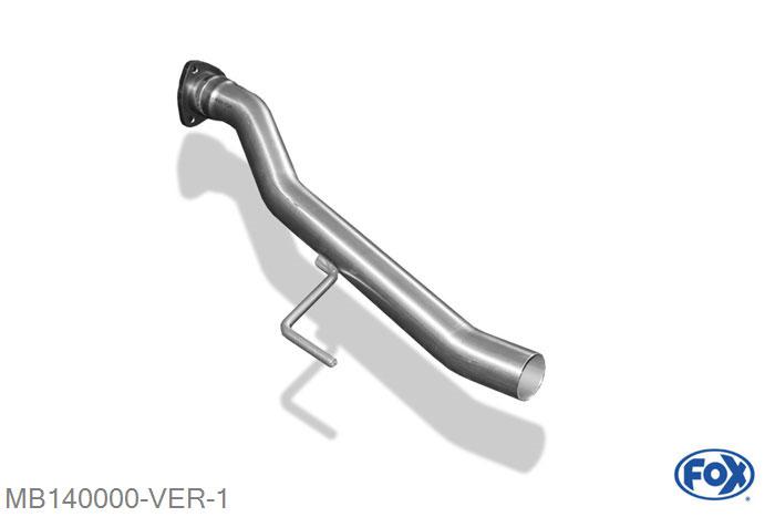 MB140000-VER, Mercedes SLK Typ 170 2.0l 100kW 2.0l K 120kW 2.3l K 145kW, Voordemper vervangende buis voor originele Einddemper 55mm Buisdiameter Geheel RVS, Zonder goedkeuring