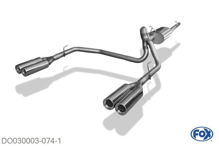 DO030003-074, Dodge RAM 1500 5.7l 254kW, half systeem vanaf Kat - 2x100mm  Type 13 rechts/links Geheel RVS, Zonder goedkeuring