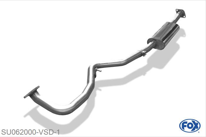 SU062000-VSD, Subaru Legacy Kombi - BM 2.5l 123kW, Voordemper 55mm Buisdiameter Geheel RVS, Absortie demper, mooie diepe sound, Met E-keur