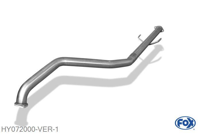 HY072000-VER, Hyundai Coupe Typ GK 2.0l 100/102/105kW 2.7l 123kW, Voordemper vervangende buis O63,5 63,5mm Buisdiameter Geheel RVS, ohne