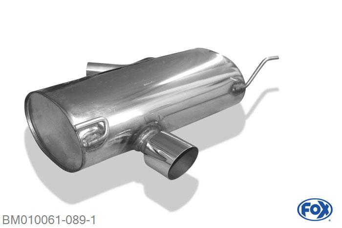 BM010061-089, BMW E87 120i 2.0l 120kW, Einddemper met eindstuk 1x80mm  Type 14 55mm Buisdiameter Geheel RVS, Absortie demper, mooie diepe sound, Met E-keur