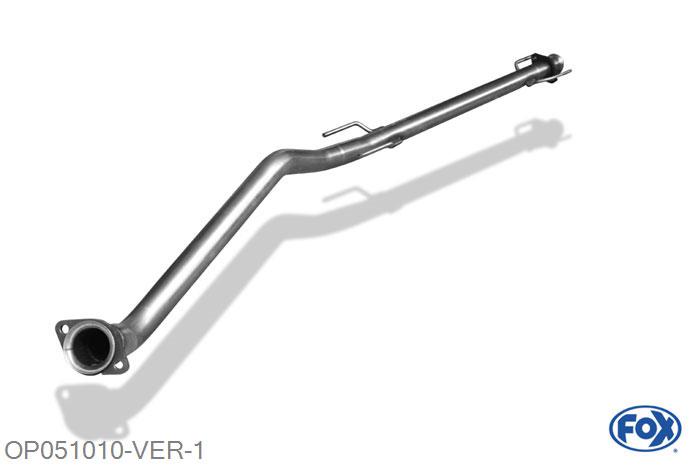 OP051010-VER, Opel Vectra B 1.6l 55/74kW 1.8l 85/92kW 2.0l 100kW 2.2l 108kW 2.5l 125kW 2.5l i500 143kW 1.7l D 60kW 2.0l DI/DTI 16V 60/74kW 2.2l DTI 92kW, Voordemper vervangende buis 55mm Buisdiameter Geheel RVS, Zonder goedkeuring