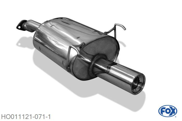 HO011121-071, Honda Civic V EJ9 Hatchback 1.4l 55kW (EJ9), Einddemper enkele buis - 1x90mm  Type 13 50mm Buisdiameter Geheel RVS, Absortie demper, mooie diepe sound, Met E-keur