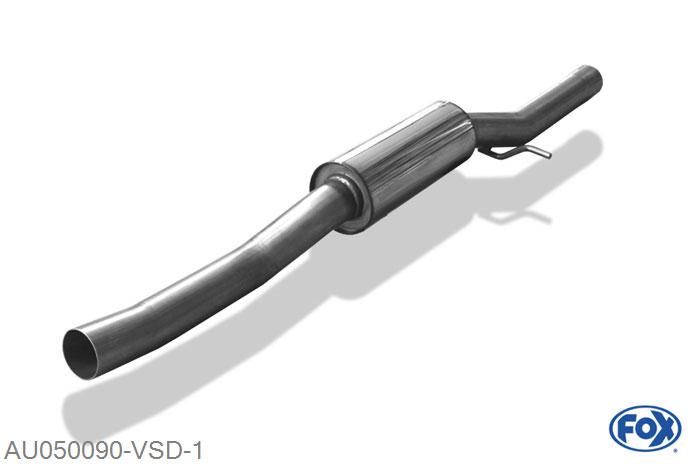 AU050090-VSD, Audi S3 Typ 8L 1.8l T 154/165kW, Voordemper - Buisdiameter: 70mm 70mm Buisdiameter Geheel RVS, Absortie demper, mooie diepe sound, Teilegutachten (eintragungspflichtig)