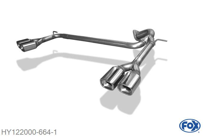 HY122000-664, Hyundai Santa Fe 4x4 - DM 2.2l D 145kW, Endrohrsystem rechts/links - 2x88x79mm  Type 71 rechts/links 63,5mm Buisdiameter Geheel RVS, Met E-keur