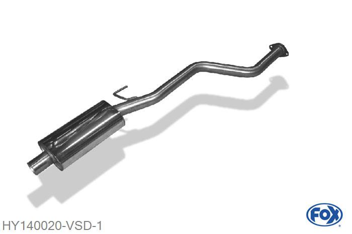 HY140020-VSD, Hyundai i30 Turbo - CW 1.6l 137kW, Voordemper 60,3mm Buisdiameter Geheel RVS, Absortie demper, mooie diepe sound, EG-Gutachten (eitragungsfrei)