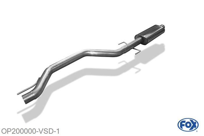 OP200000-VSD, Opel Signum Sportheck 2,8l 2.8l 169kW, Voordemper 70mm Buisdiameter Geheel RVS, Absortie demper, mooie diepe sound, Met E-keur