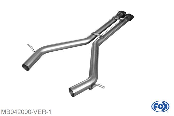 MB042000-VER, Mercedes E-Klasse S211/ W211 - E500 5.0l 225kW, Voordemper vervangende buis 55mm Buisdiameter Geheel RVS, ohne