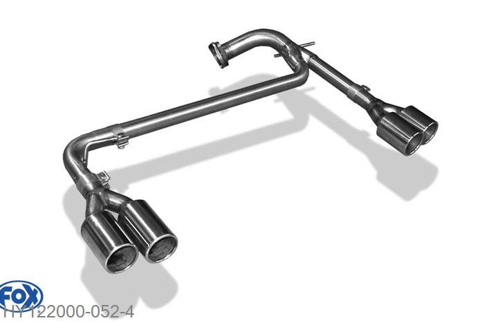 HY122000-052, Hyundai Santa Fe 4x4 - DM 2.2l D 145kW, Endrohrsystem rechts/links - 2x90mm  Type 12 rechts/links 63,5mm Buisdiameter Geheel RVS, Met E-keur