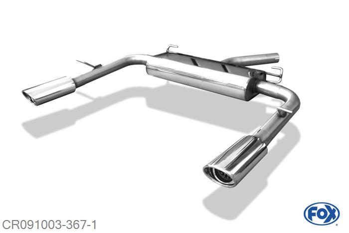 CR091003-367, Chrysler Sebring Coupe & Cabrio Typ JS 2.7l 137kW, Einddemper rechts/links - 115x85mm  Type 33 rechts/links 63,5mm Buisdiameter Geheel RVS, Absortie demper, mooie diepe sound, Met E-keur