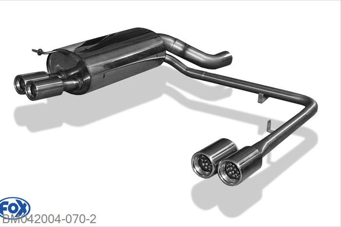 BM042004-070, BMW E65 735i/ 745i 3.6l 200kW 4.4l 245kW, Einddemper met uitgang rechts/links - 2x80mm  Type 13 rechts/links Geheel RVS, Absortie demper, mooie diepe sound, Teilegutachten (eintragungspflichtig)