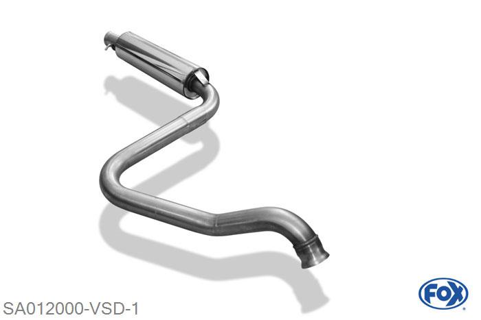 SA012000-VSD, Saab 9-3 - YS3 2.0l 96kW 2.0l T 110/136kW, Voordemper 60mm Buisdiameter Geheel RVS, Absortie demper, mooie diepe sound, Teilegutachten (eintragungspflichtig)