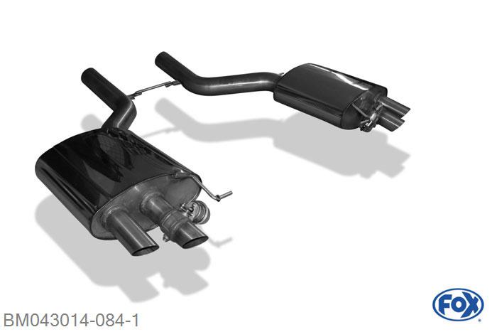 BM043014-084, BMW F01 760i 6.0l 400kW, Einddemper rechts/links - 2x63mm  Type 14 rechts/links - met Abgasklappen 80mm Buisdiameter Geheel RVS, Absortie demper, mooie diepe sound, Zonder goedkeuring