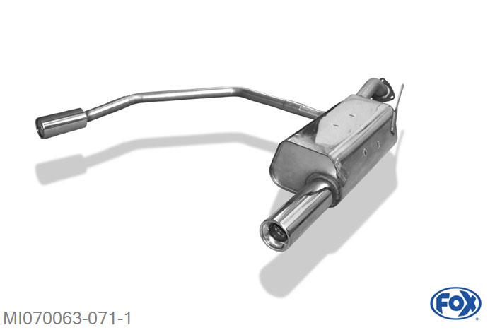 MI070063-071, Mitsubishi Carisma Typ DAO 1.9l D 75kW, Einddemper met uitgang rechts/links - 1x90mm  Type 13 rechts/links Geheel RVS, Absortie demper, mooie diepe sound, Met E-keur
