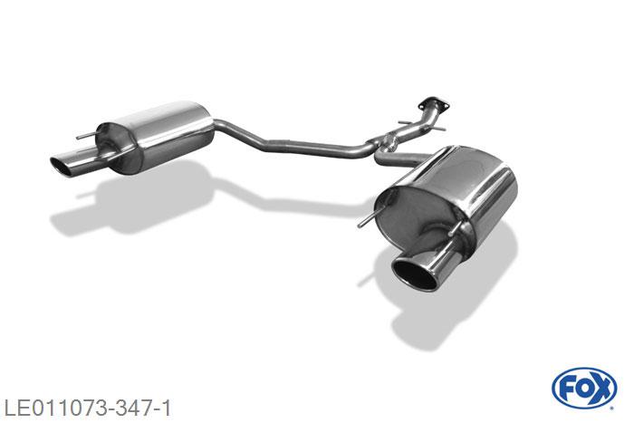 LE011073-347, Lexus IS 250 2.5l 153kW, Einddemper rechts/links enkele buis - 115x85mm  Type 32 rechts/links 63,5mm auf 2x55 Buisdiameter Geheel RVS, Absortie demper, mooie diepe sound, Met E-keur