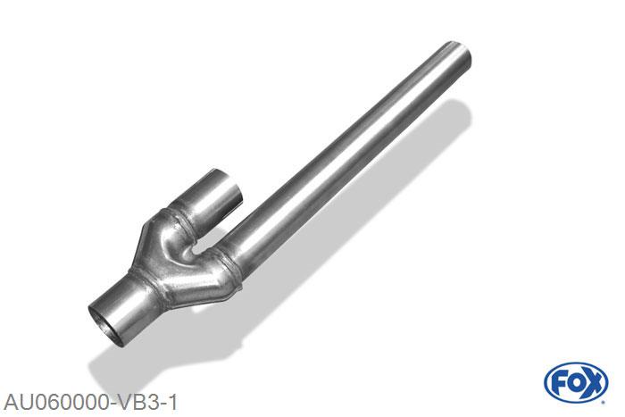 AU060000-VB3, Audi A4 Typ B5 2.4l 120/121kW/ 2.8l 142kW, Verbindingsbuis VSD AU060000-VSD/ KAT 2x50mm Buisdiameter Geheel RVS