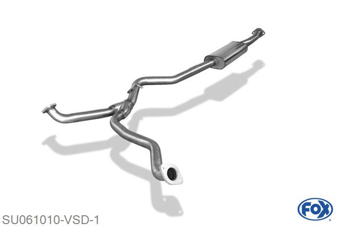 SU061010-VSD, Subaru Outback/ Legacy Outback 2,5l - BL/ BP, Voordemper 55mm Buisdiameter Geheel RVS, Absortie demper, mooie diepe sound, Met E-keur