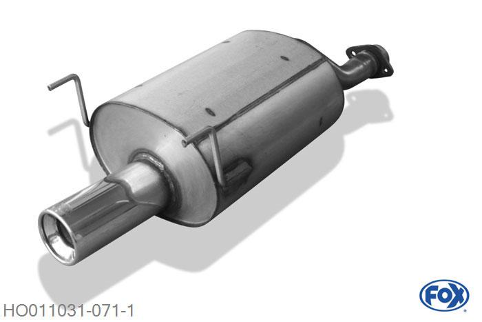 HO011031-071, Honda CRX III 1.6l 118kW (EG2) 1.6l 92kW (EH6), Einddemper met eindstuk 1x90mm  Type 13 55mm Buisdiameter Geheel RVS, Absortie demper, mooie diepe sound, Met E-keur