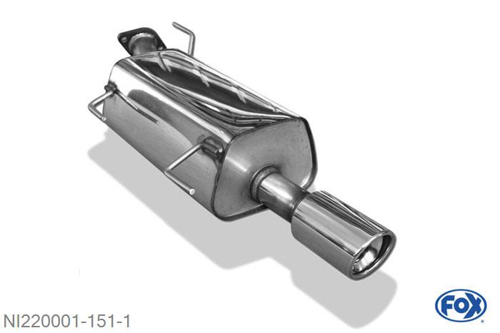 NI220001-151, Nissan Juke - F15 (Frontantrieb) 1.6l 140kW, Einddemper met eindstuk 1x90mm  Type 17 55mm Buisdiameter Geheel RVS, Absortie demper, mooie diepe sound, Met E-keur
