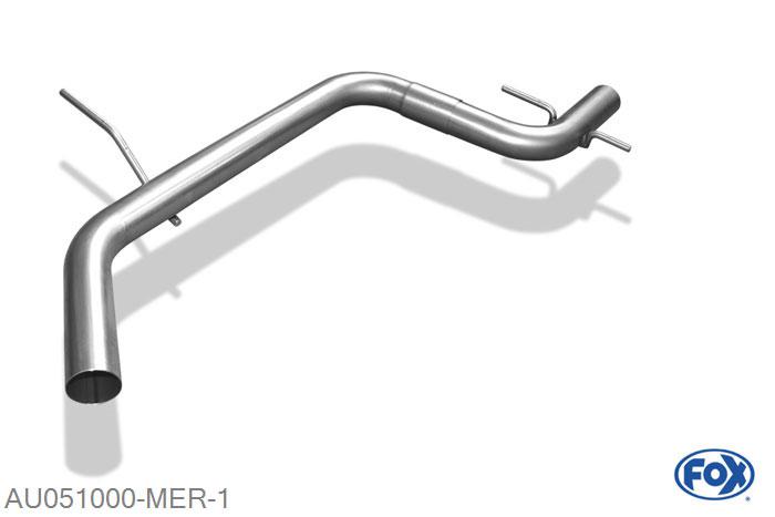 AU051000-MER, Audi A3 Typ 8P 3-Turer/ Sportback/ Cabrio 1.2l 77kW 1.4l TFSI 92kW 1.6l 75/85kW 2.0l 110kW 1.6l TDI 66/77kW 1.9l TDI 77kW 2.0l TDI 100/103kW, Middendemper vervangende buis 55mm Buisdiameter Geheel RVS, Zonder goedkeuring